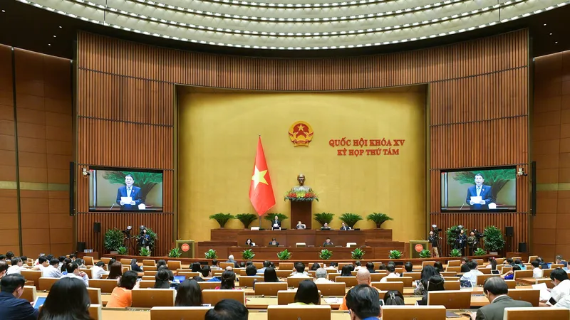 Quốc hội sáng 5-11. Ảnh: VIẾT CHUNG