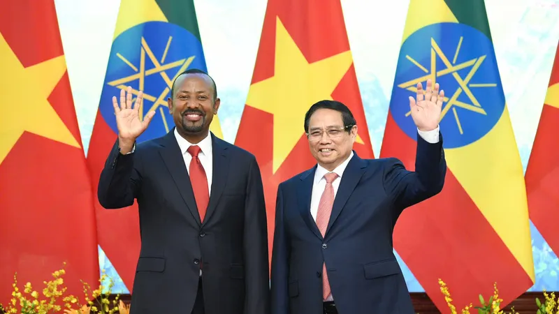 Thủ tướng Phạm Minh Chính và Thủ tướng Ethiopia. Ảnh: VIẾT CHUNG