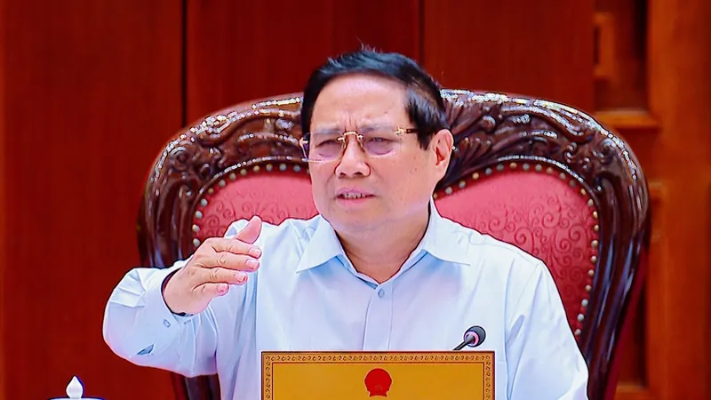 Thủ tướng Phạm Minh Chính chủ trì cuộc họp của Thường trực Chính phủ cho ý kiến về 4 nội dung quan trọng phục vụ kỳ họp thứ 9 Quốc hội khóa XV chuẩn bị khai mạc đầu tháng 5-2025. Ảnh: VGP