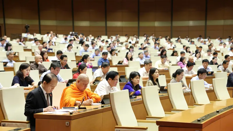 Các đại biểu dự họp Quốc hội, sáng 12-5. Ảnh: QUANG PHÚC
