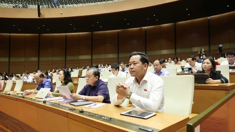 Các đại biểu dự họp sáng 15-5. Ảnh: QUANG PHÚC