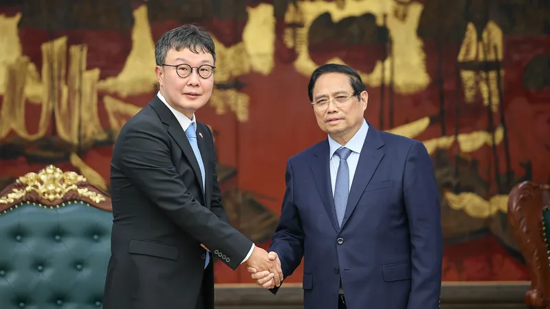 Thủ tướng Phạm Minh Chính tiếp ông Kim Hyoung-nyon, Phó Chủ tịch Tập đoàn Dunamu (Hàn Quốc)
