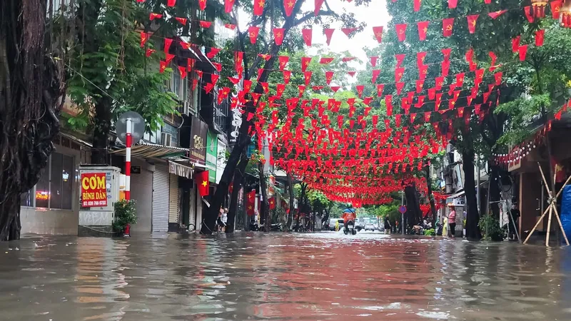 Ngập lụt ở Hà Nội hôm 30-9