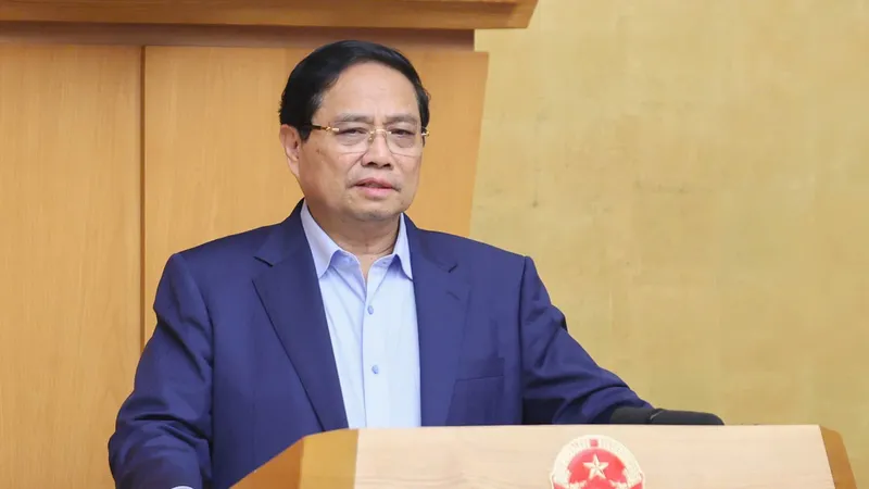 Thủ tướng Phạm Minh Chính phát biểu tại hội nghị trực tuyến Chính phủ với địa phương. Ảnh: VIẾT CHUNG