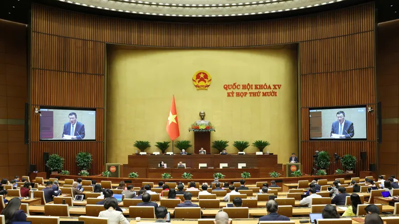 Phiên họp Quốc hội sáng 11-11. Ảnh: QUANG PHÚC