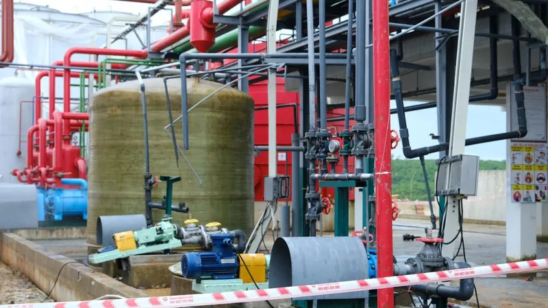 Khu vực xảy ra vụ nổ bồn chứa axit