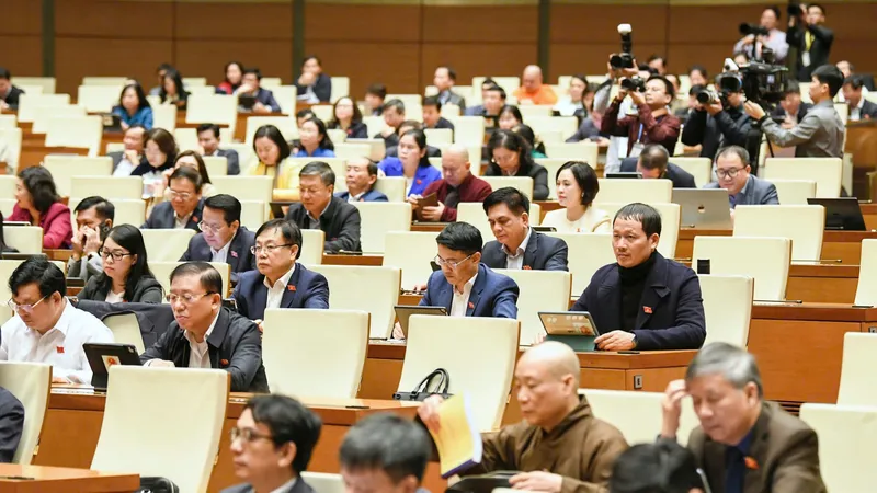 Phiên họp Quốc hội sáng 20-11. Ảnh: VIẾT CHUNG