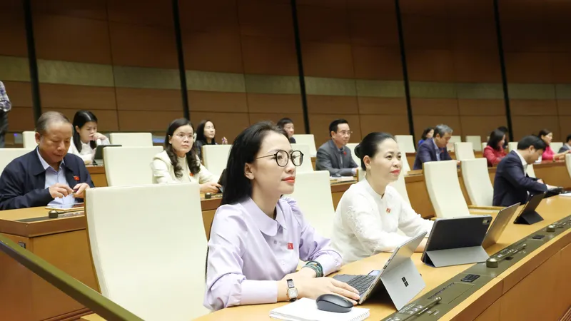 Các đại biểu dự phiên họp sáng 3-12. Ảnh: QUANG PHÚC