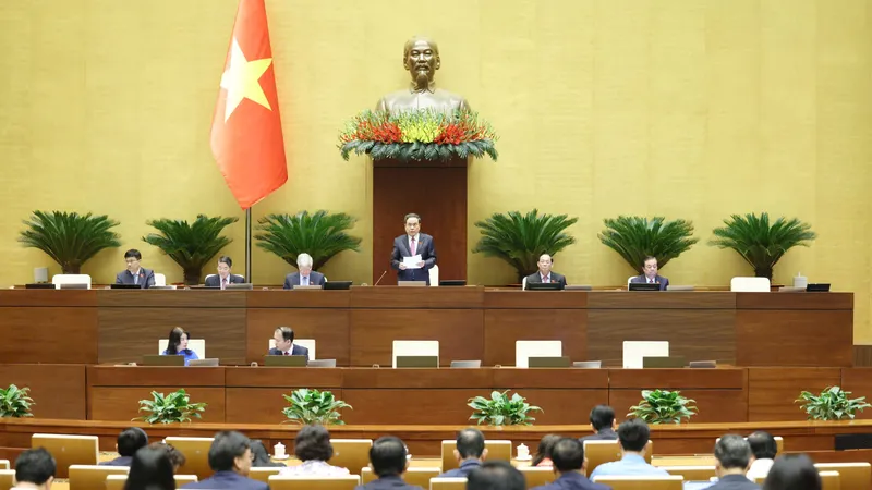 Phiên họp Quốc hội sáng 4-12. Ảnh: QUANG PHÚC