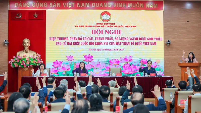Hội nghị hiệp thương phân bổ cơ cấu, thành phần, số lượng người được giới thiệu ứng cử đại biểu Quốc hội khóa XVI của MTTQ Việt Nam