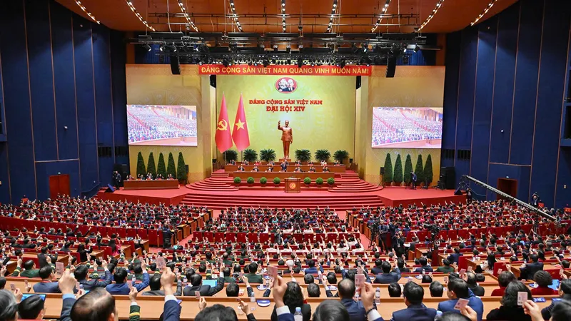 Phiên làm việc chiều 22-1 của Đại biểu toàn quốc lần thứ XIV của Đảng. Ảnh: VIẾT CHUNG