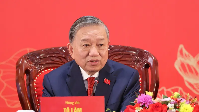 Tổng Bí thư Tô Lâm phát biểu tại cuộc họp báo sau phiên bế mạc Đại hội, chiều 23-1. Ảnh: QUANG PHÚC