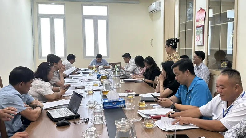 Tổ Công tác 5013 làm việc với chủ đầu tư dự án nhà ở tại TPHCM. Ảnh: THANH HIỀN