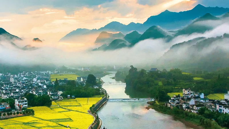 Một thôn cổ với phong cảnh thơ mộng thuộc Long Xuyên, tỉnh An Huy