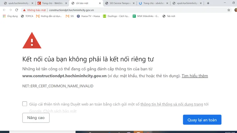 Hệ thống mạng thuộc UBND TPHCM không truy cập được vào sáng 19-8