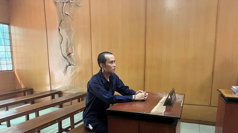 Bị cáo Hoàng Vũ tại phiên tòa. 