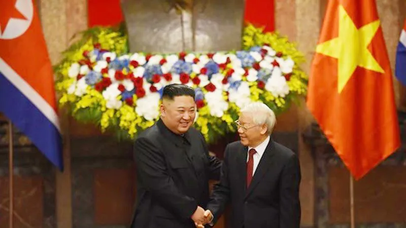 Tổng Bí thư, Chủ tịch nước Nguyễn Phú Trọng đón và hội đàm với Chủ tịch Kim Jong-un