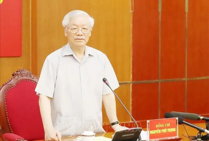 Tổng Bí thư, Chủ tịch nước Nguyễn Phú Trọng đã chủ trì cuộc họp Ban Bí thư để xem xét, thi hành kỷ luật một số cán bộ, đảng viên vi phạm quy định của Đảng và pháp luật của Nhà nước. Nguồn: VGP