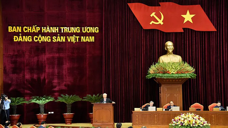 Toàn cảnh phiên khai mạc Hội nghị lần thứ 13 Ban Chấp hành Trung ương Đảng khóa XII, sáng 5-10 tại Hà Nội. Ảnh: VIẾT CHUNG