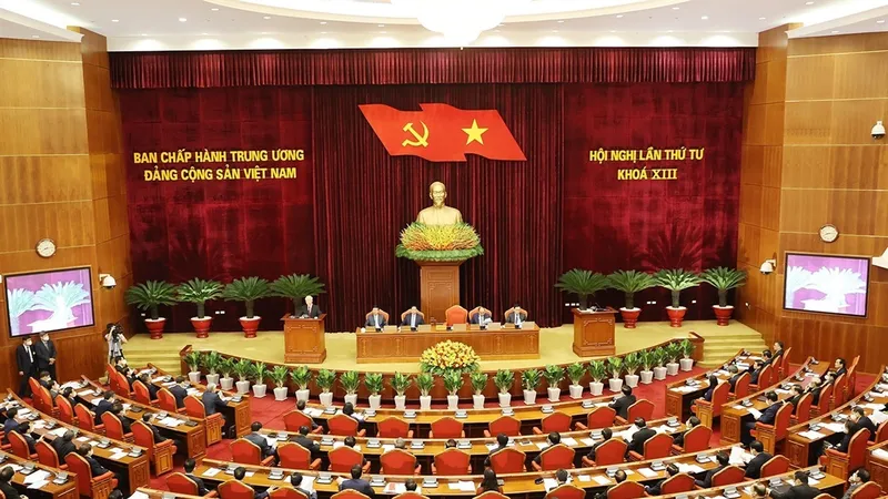 Hội nghị lần thứ tư Ban Chấp hành Trung ương Đảng khóa XIII. Ảnh: TTXVN