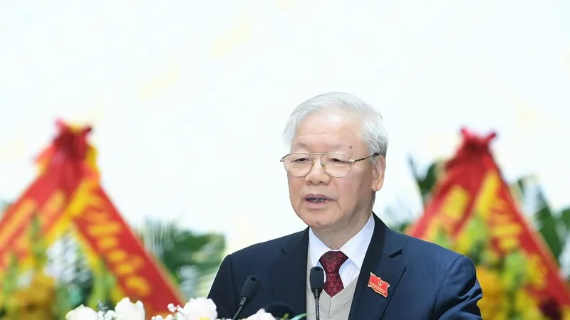 Tổng Bí thư Nguyễn Phú Trọng phát biểu tại phiên khai mạc Đại hội đại biểu toàn quốc Hội Cựu chiến binh Việt Nam lần thứ VII