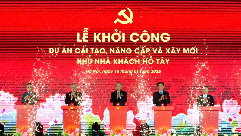 Tổng Bí thư Tô Lâm dự lễ khởi công cải tạo, nâng cấp và xây mới khu Nhà khách Hồ Tây