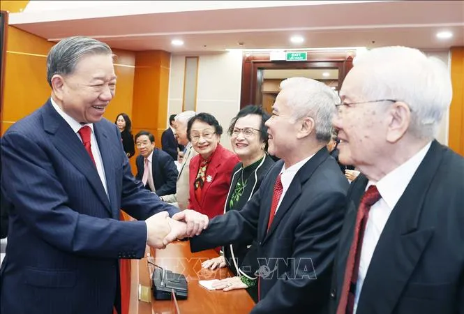 Tổng Bí thư Tô Lâm với các đại biểu. Ảnh: TTXVN