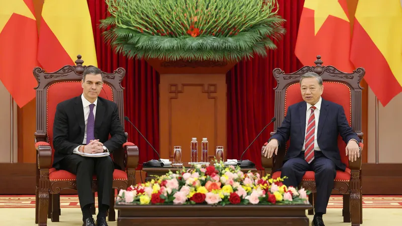 Tổng Bí thư Tô Lâm tiếp Thủ tướng Tây Ban Nha Pedro Sánchez