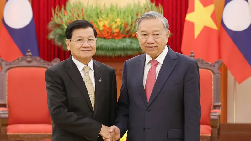Tổng Bí thư Tô Lâm tiếp Tổng Bí thư, Chủ tịch nước Lào Thongloun Sisoulith