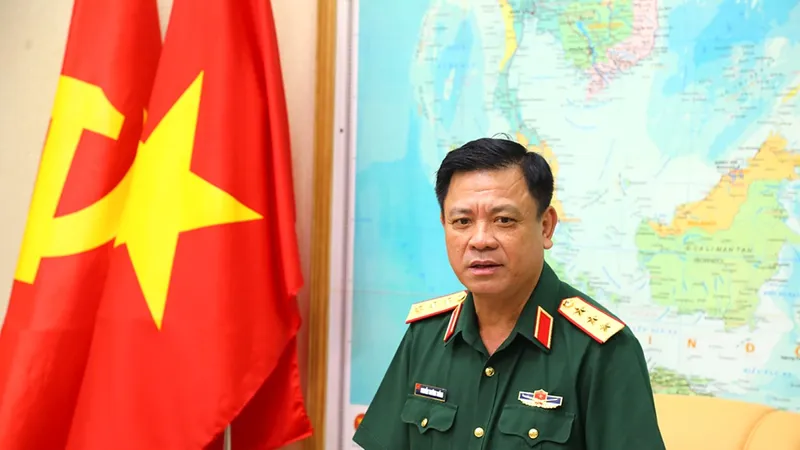 Thượng tướng Nguyễn Trường Thắng phát biểu tại hội nghị. Ảnh: BQP