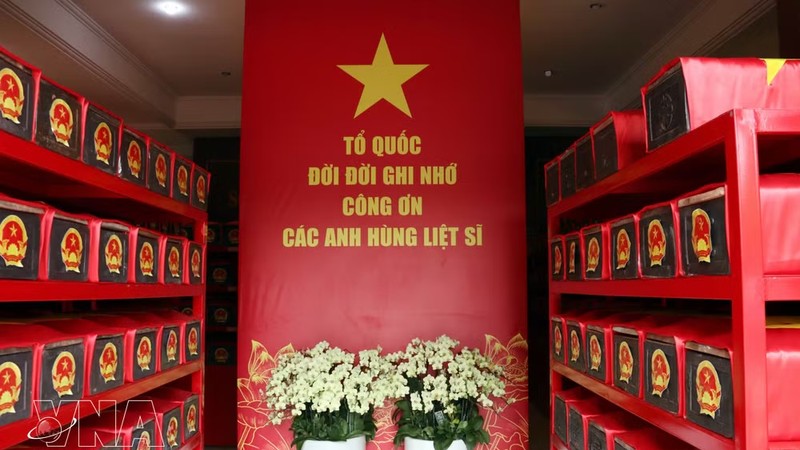 500昼夜战役展开3个月后在黎氏莲公园共归集664具烈士遗骸。图自越通社