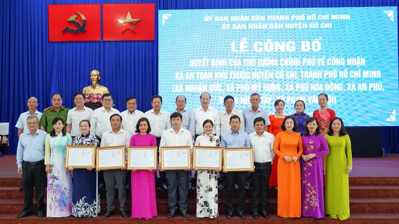6 xã thuộc huyện Củ Chi được công nhận xã An toàn khu