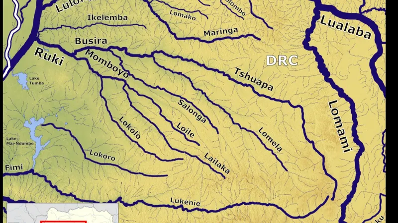 Việc di chuyển bằng đường sông trên các hồ cũng như trên sông Congo và các phụ lưu của sông này là rất phổ biến tại CHDC Congo, quốc gia rộng lớn ở Trung Phi nhưng hệ thống đường bộ chưa phát triển. (Ảnh : Wikipedia)