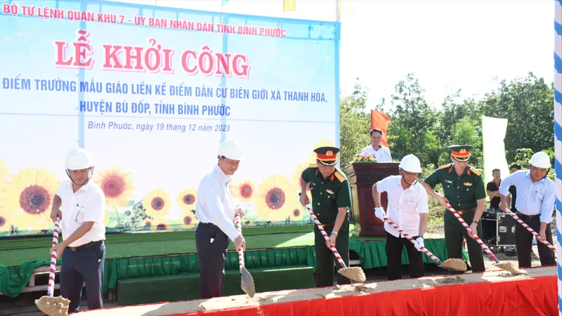 Bình Phước: Khởi công xây trường mẫu giáo ở Khu dân cư biên giới Thanh Hòa