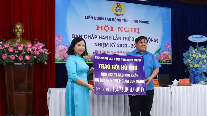 Bình Phước: Hỗ trợ hơn 1,47 tỷ đồng cho 882 đoàn viên, người lao động khó khăn 