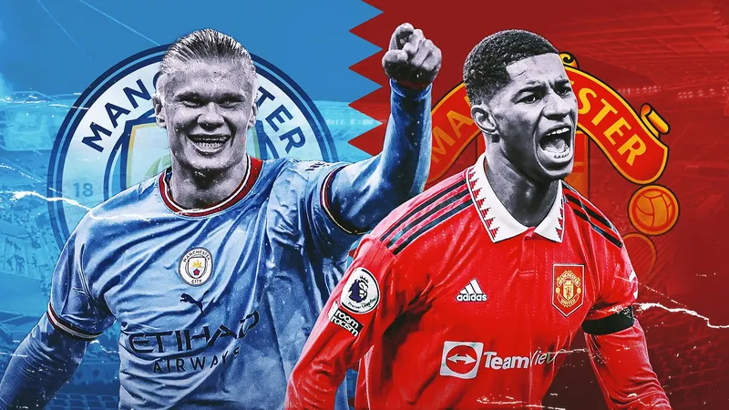 Man.City (trái) và Man.United