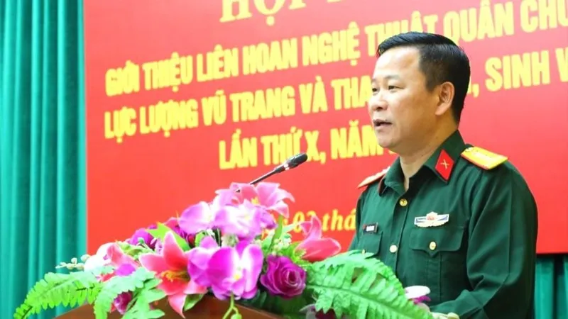 Đại tá Tống Văn Thanh phát biểu tại họp báo