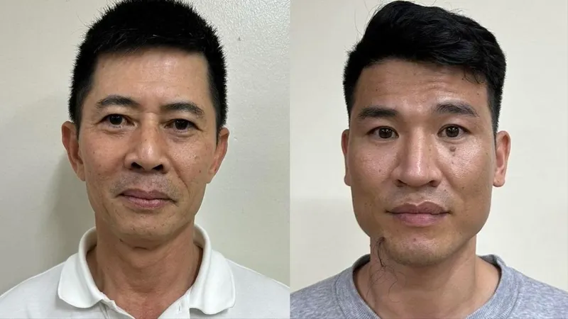 Bị can Nguyễn Duy Hưng (Chủ tịch HĐQT Tập đoàn Thuận An, bìa trái) và Trần Anh Quang (Tổng Giám đốc Tập đoàn Thuận An)