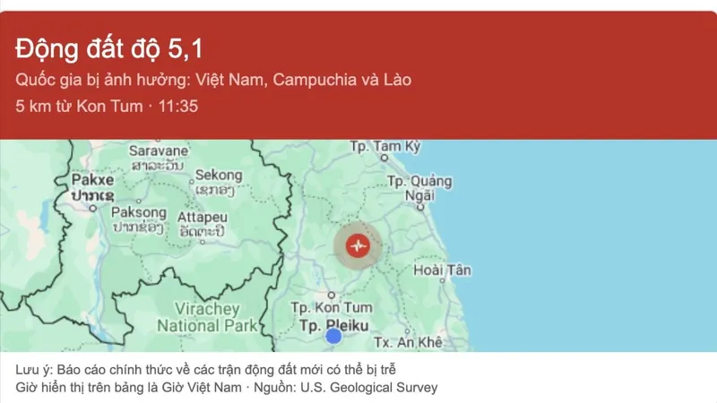 Thông tin về trận động đất vào ngày 28-7. Nguồn: U.S. Geological Survey