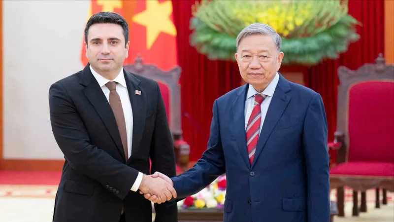 Tổng Bí thư Tô Lâm tiếp Chủ tịch Quốc hội Armenia