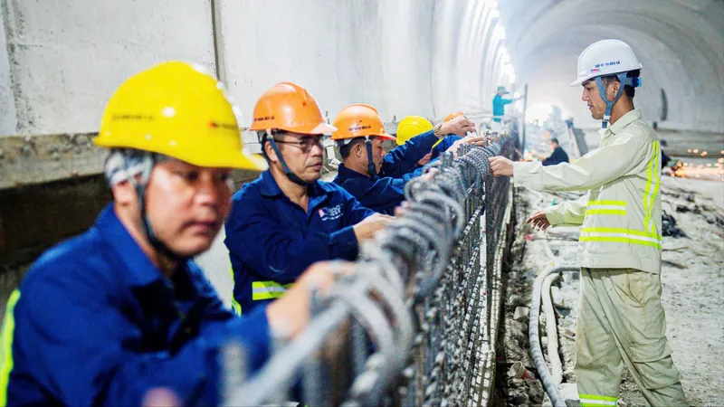 Công nhân làm ngày - đêm đảm bảo tiến độ hầm cao tốc Bắc - Nam
