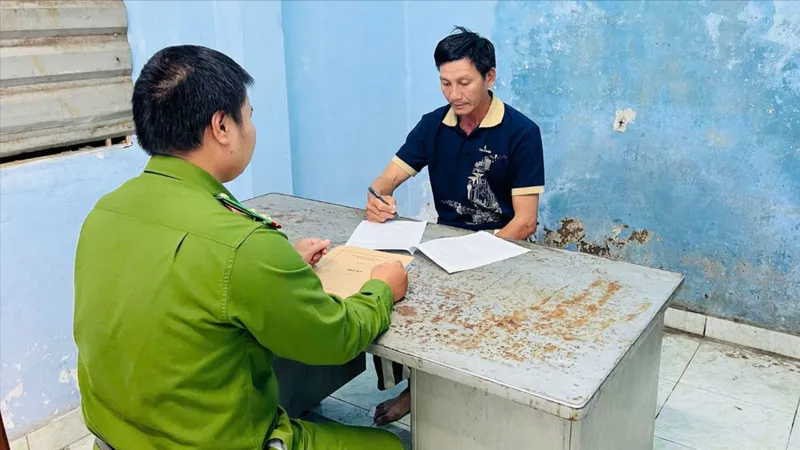 Công an đang lấy lời khai của Thắng