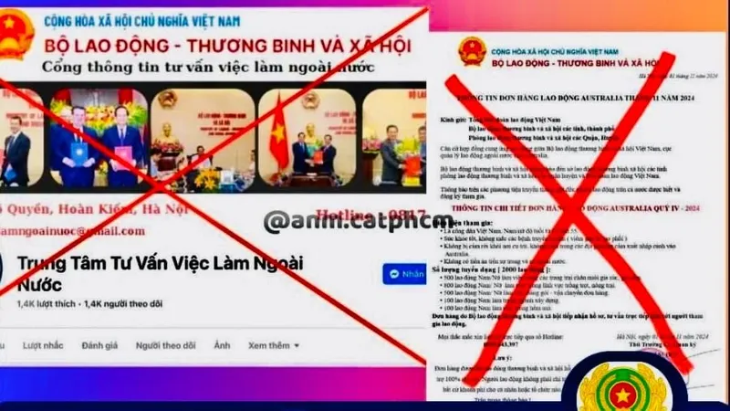 Dùng hình ảnh lãnh đạo Bộ LĐTB-XH lừa thu tiền sinh viên, người lao động muốn đi nước ngoài