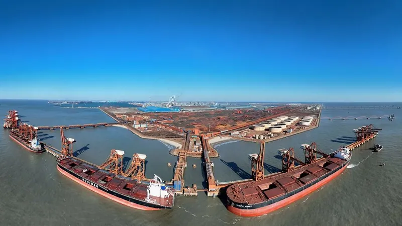 Quang cảnh cảng hàng hóa tại tỉnh Hà Bắc, Trung Quốc. Ảnh: THX/TTXVN