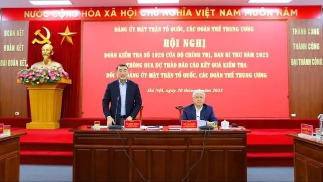 Trưởng Ban Tổ chức Trung ương Lê Minh Hưng, Trưởng Đoàn Kiểm tra phát biểu tại hội nghị. (Ảnh: Báo Tiền Phong)