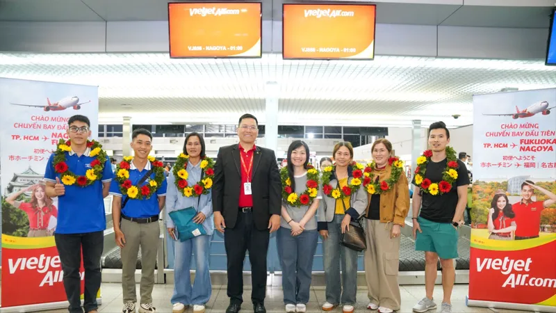 Vietjet chào mừng chuyến bay đầu tiên từ TPHCM đi Nagoya, Fukuoka (Nhật Bản)