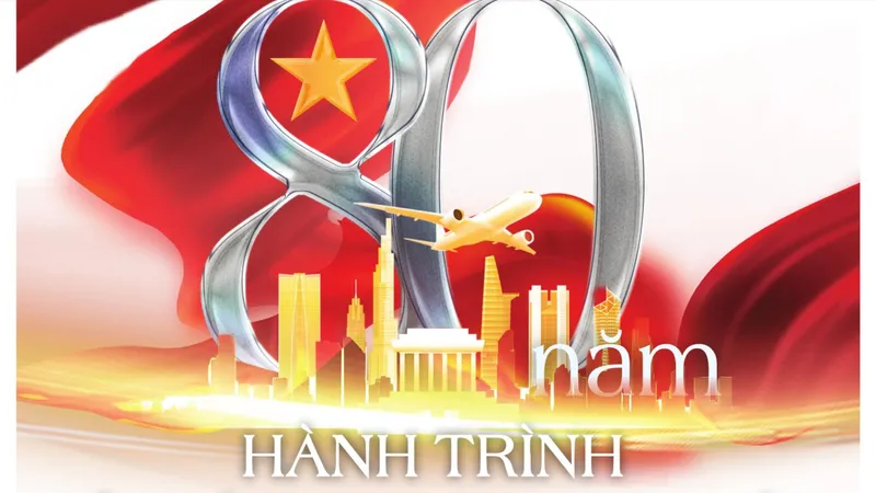 Biểu trưng tuyên truyền cho triển lãm “Thành tựu Đất nước nhân dịp kỷ niệm 80 năm Ngày Quốc khánh (2-9-1945 - 2-9-2025)”