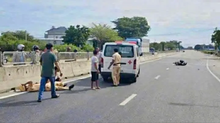 Hiện trường Trung tá Nguyễn Hoàng Trung bị thương khi làm nhiệm vụ
