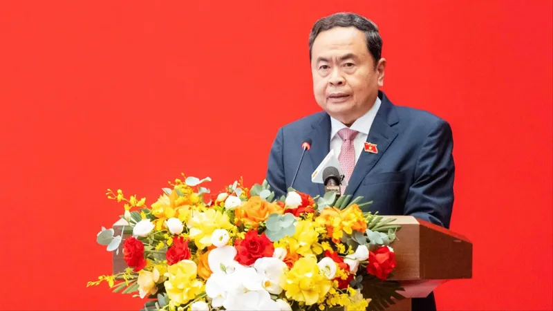 Chủ tịch Quốc hội Trần Thanh Mẫn phát biểu khai mạc hội thảo. Ảnh: PHẠM THẮNG