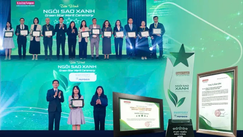Suntory PepsiCo Việt Nam nhận giải thưởng “Ngôi sao xanh” với những sáng kiến và hành động tiên phong trong kiến tạo giải pháp sản xuất, kinh doanh bền vững